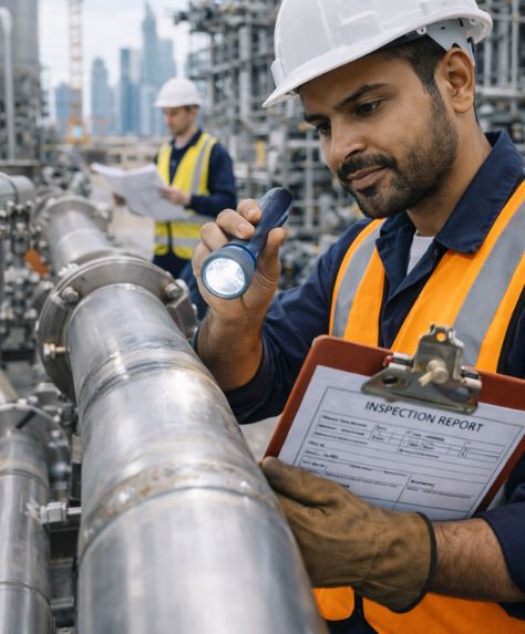 Piping QC Inspector in UAE for line checks quality control and piping inspection support